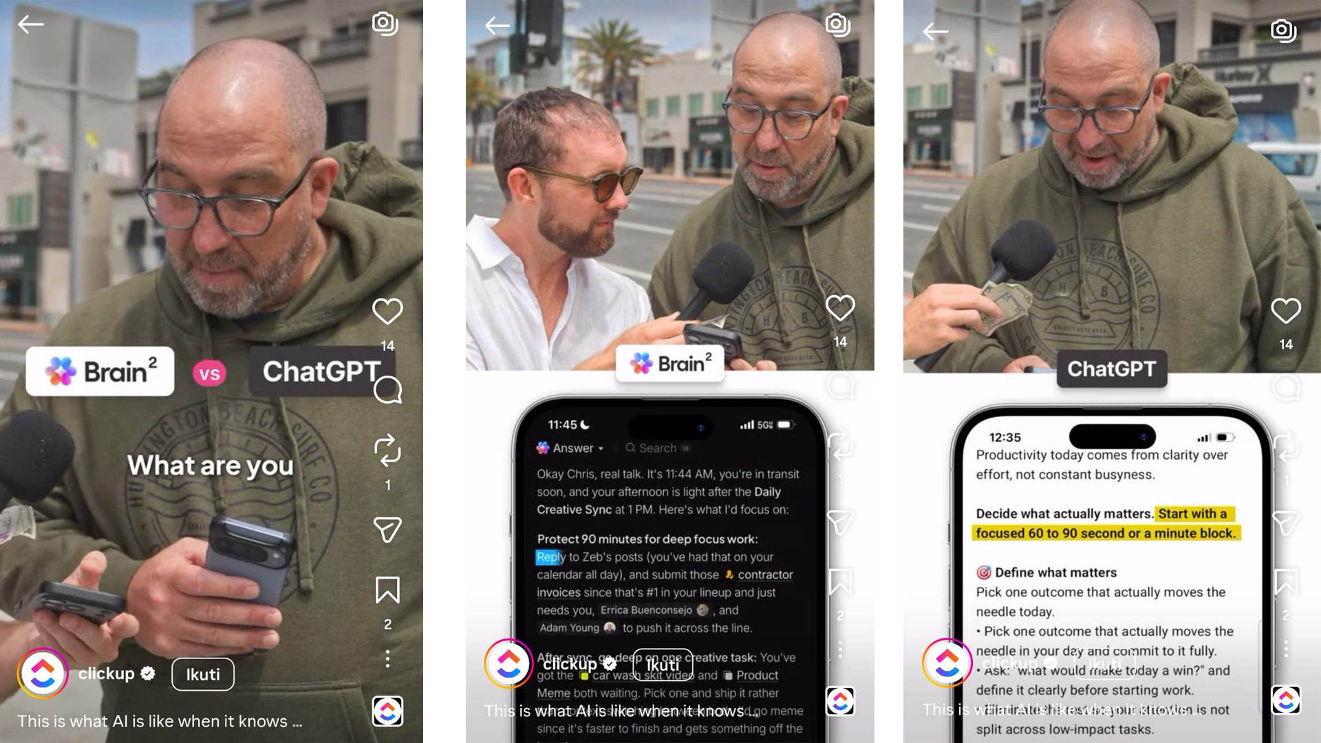 ClickUp Instagram ad