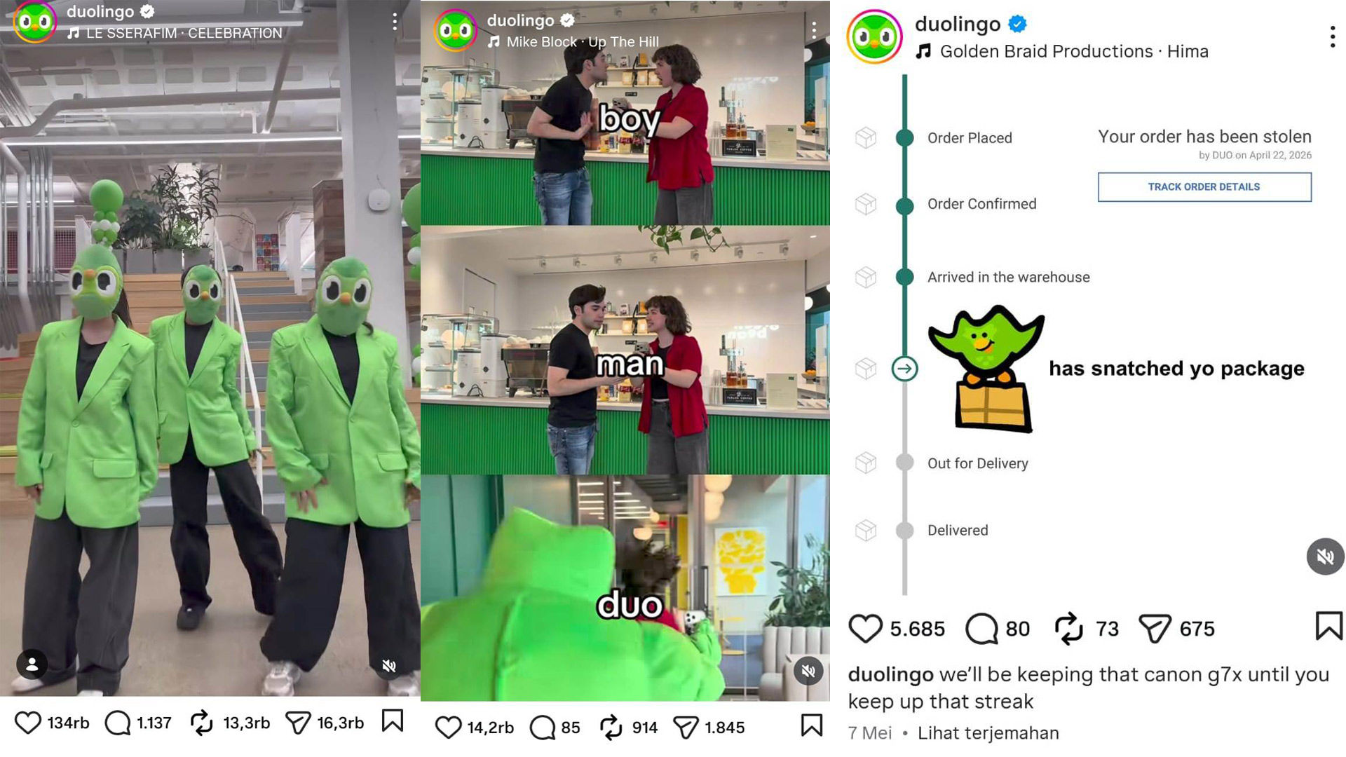 Duolingo Instagram ad