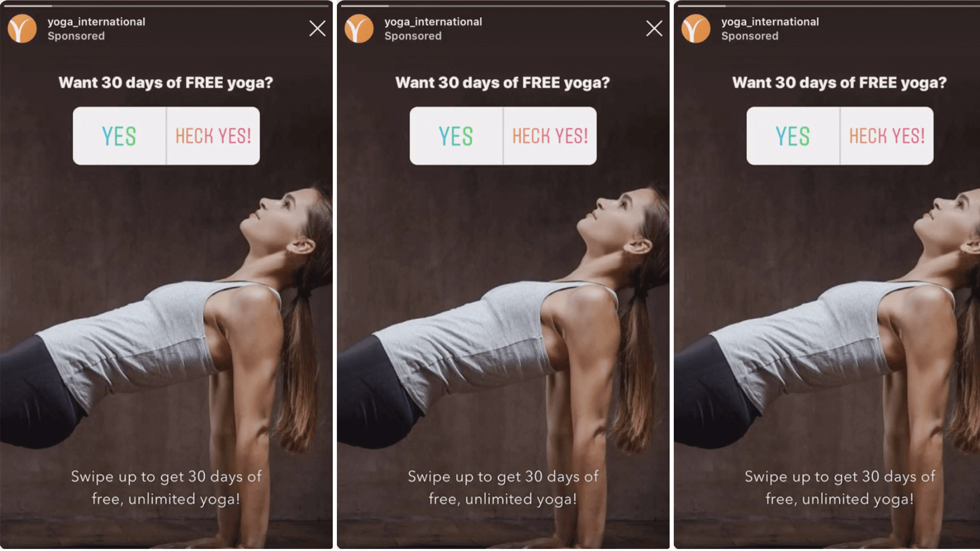 Yoga International Instagram ad