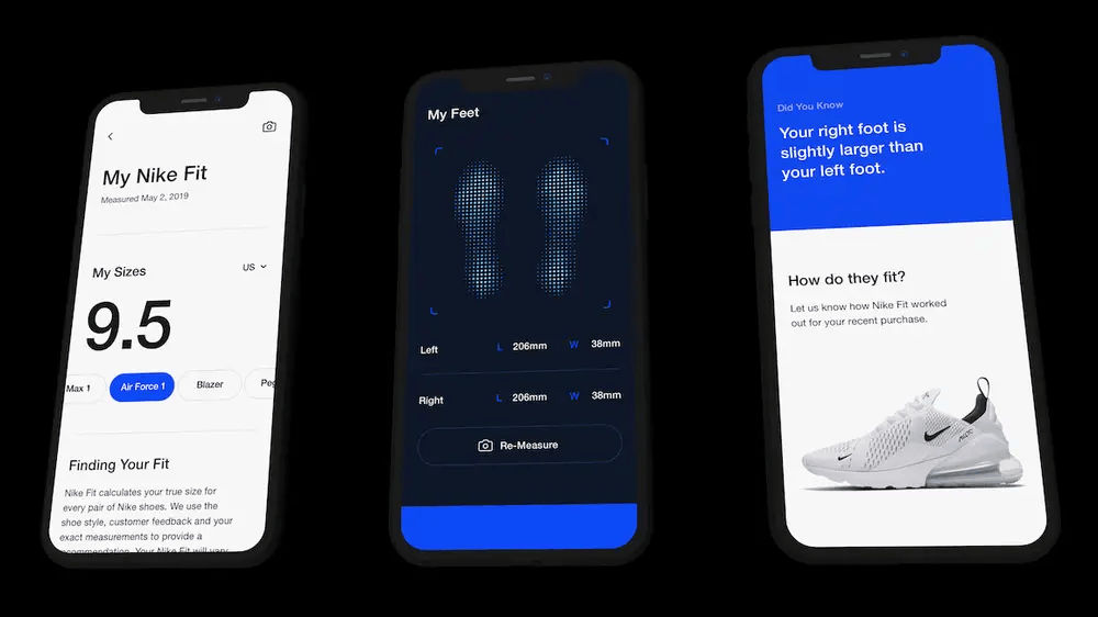 Nike Fit AI shoe size scanner