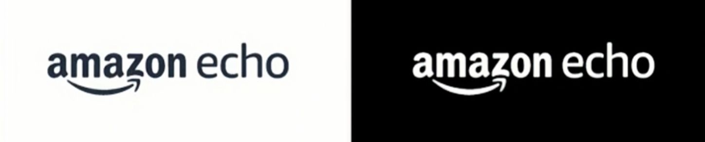 Amazon Echo white and black monochrome logo