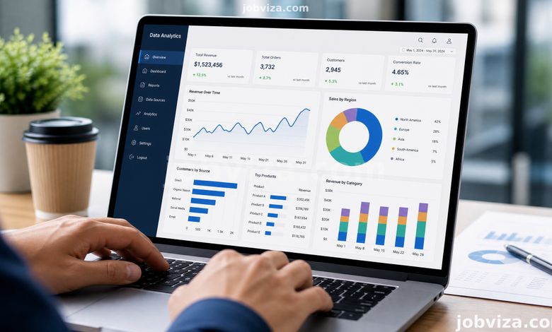 Nigerian data analyst reading a dashboard, data analytics in Nigeria