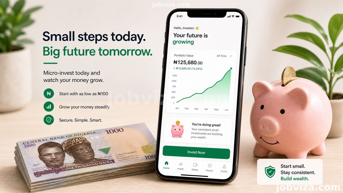 Person checking an investment app for micro-investing in Nigeria