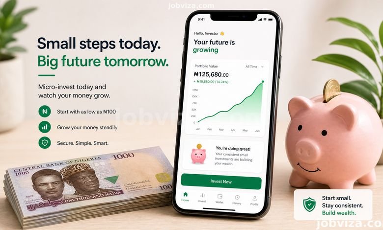 Person checking an investment app for micro-investing in Nigeria