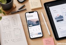 Designer sketching an app screen for UI/UX design in Nigeria