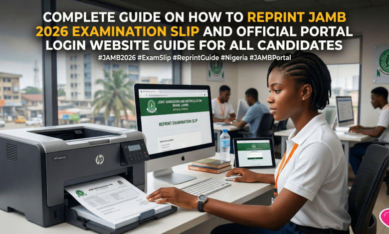 Complete Guide On How To Reprint JAMB 2026 Examination Slip And Official Portal Login Website Guide For All Candidates