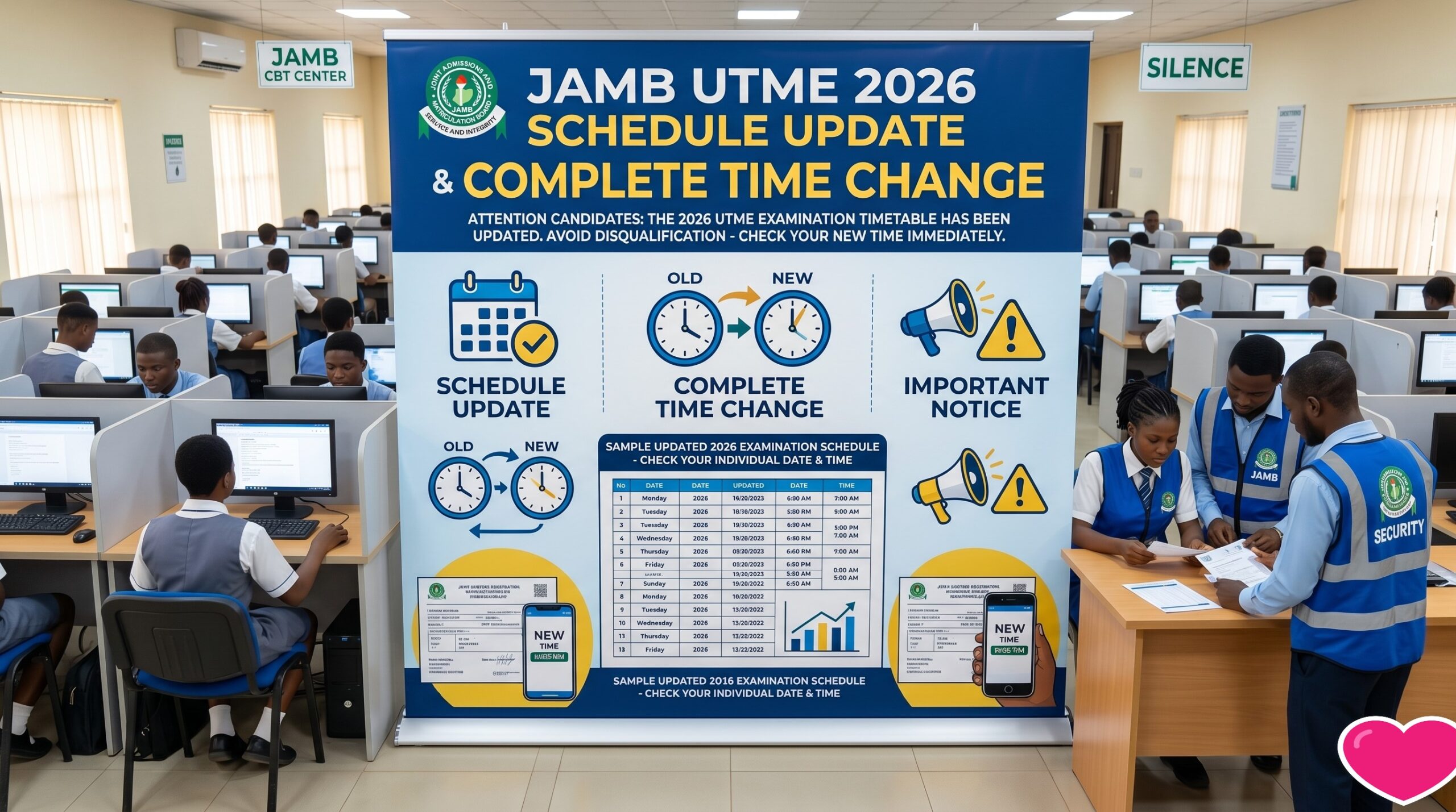 JAMB UTME 2026 Schedule Update And Complete Time Change Important Notice For All Candidates Including Banned Items