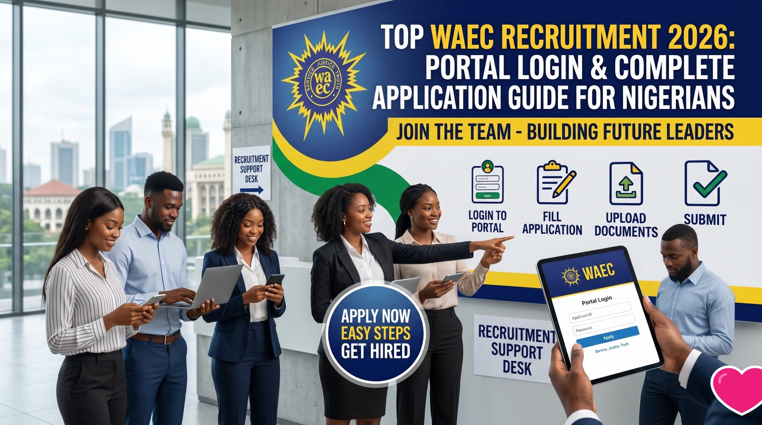 Top WAEC Recruitment 2026 Portal Login And Complete Application Guide For Nigerians
