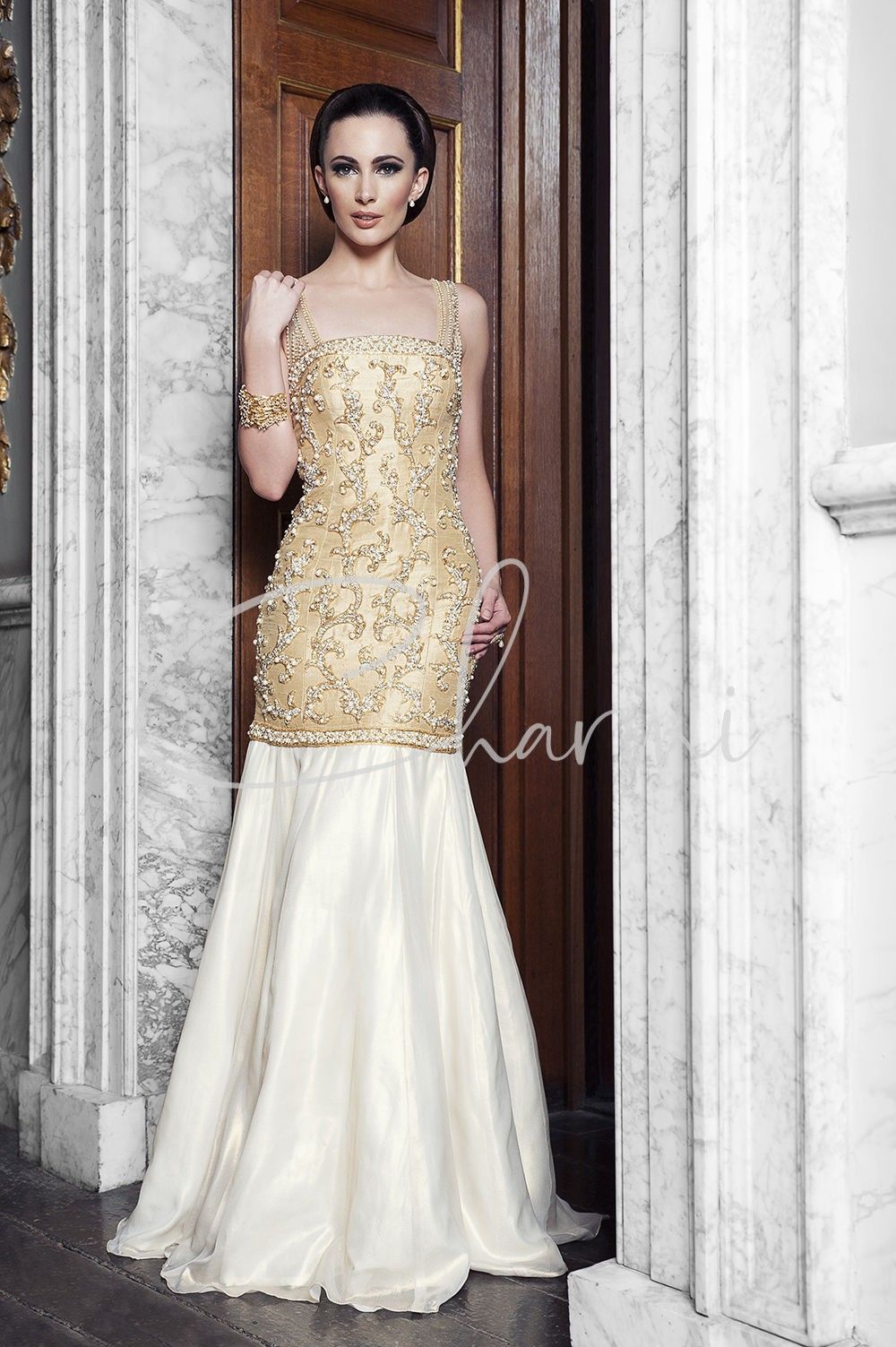 Ivory Gold Registry Wedding Dress Gowns Signature London UK