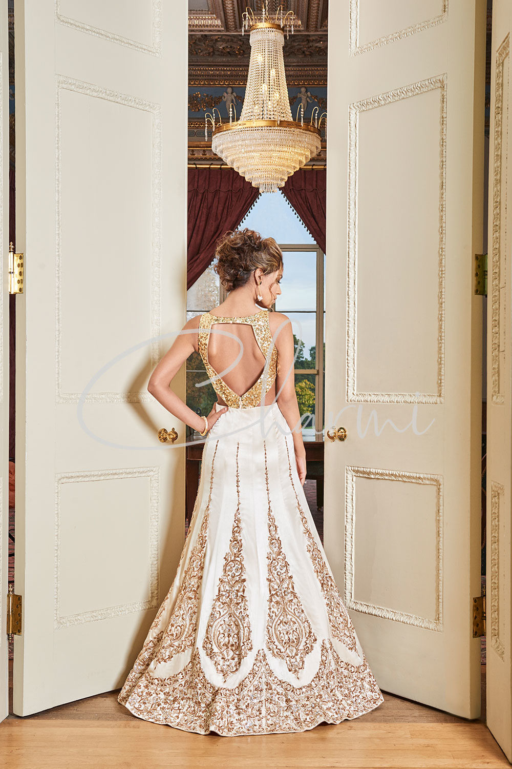 Ivory Satin Silk Registry Wedding Gowns, Opulence, London UK