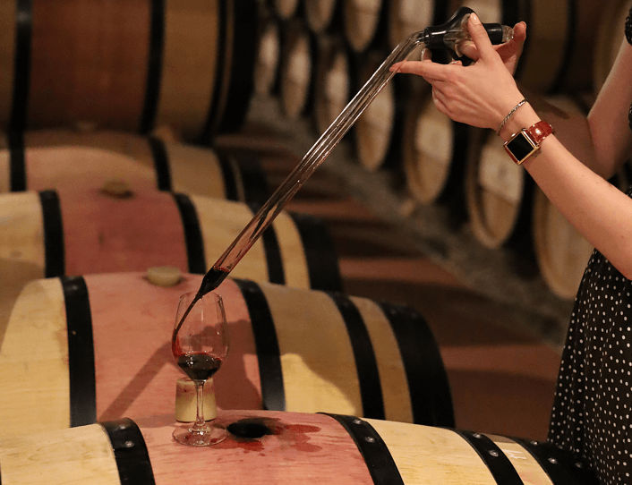 Barrel tasting of the latest vintage - Chateau Olivier