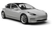 Luxury Tesla Model 3 rental car from HERTZ in St. Jerome