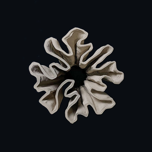 Robotic clay printing coral 01