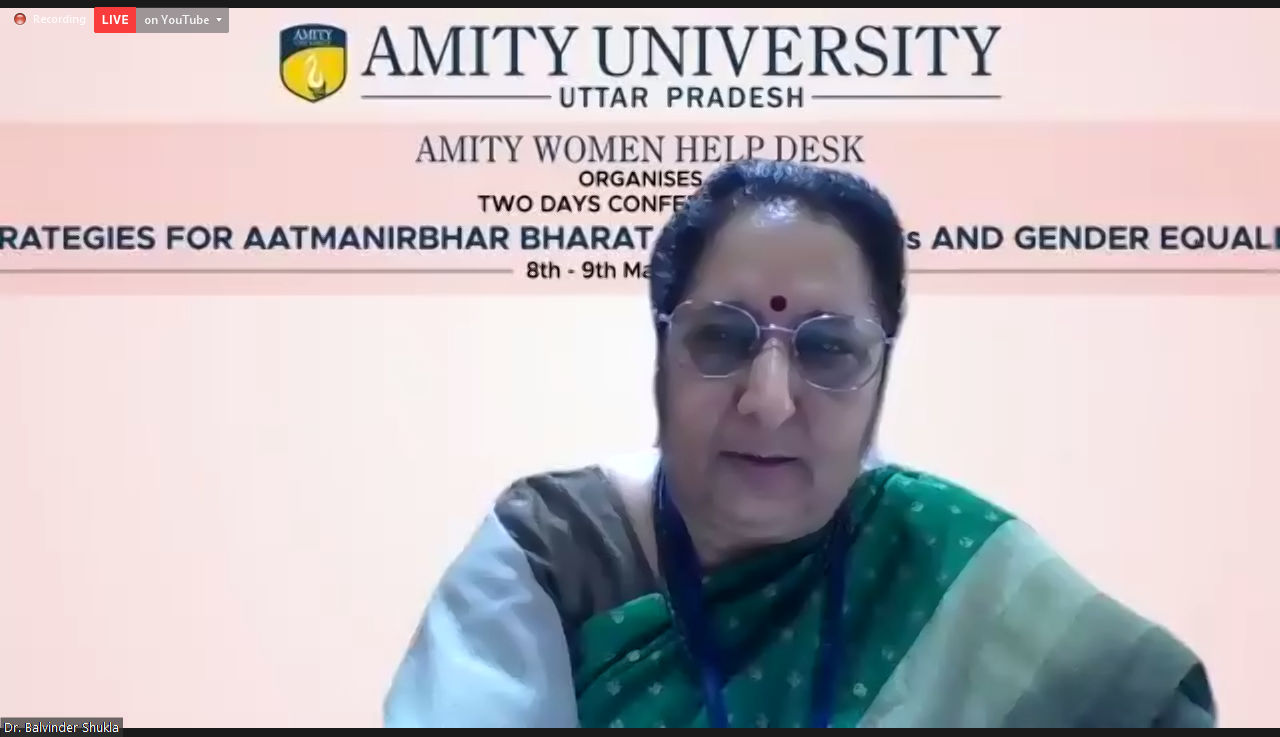 Prof. Dr. Balvinder Shukla Vice Chancellor Amity University addressing the gathering