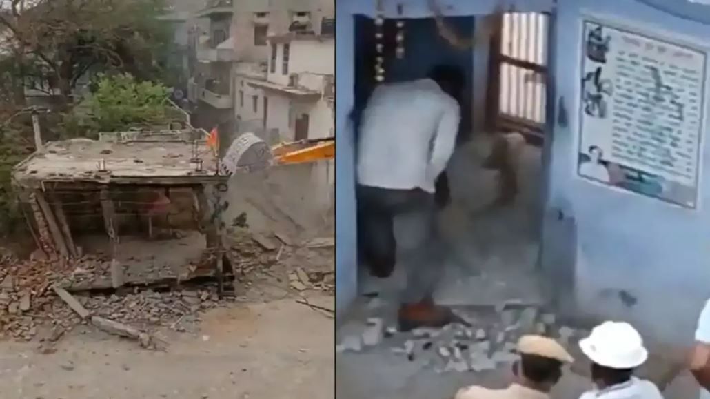 Rajasthan News राजस्थान में ढाई सौ साल पुराने मंदिर पर चला बुलडोजर