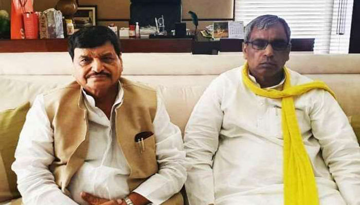 Op rajbhar with shivpal yadav