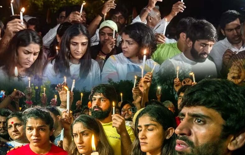 Wrestler Protest: यह लौ अब नहीं बुझेगी, पहलवानों ने निकाला कैंडल मार्च