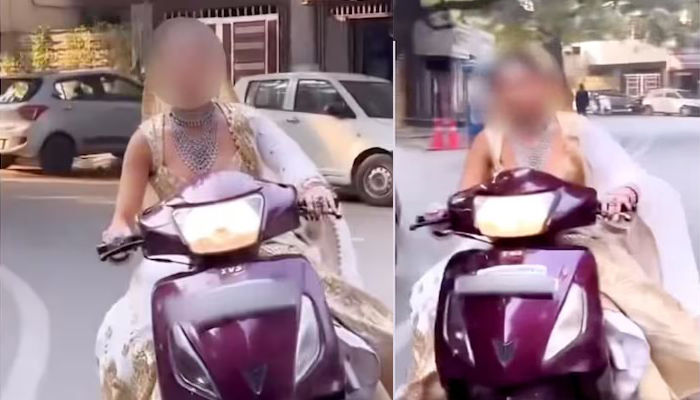 दुल्हन को भारी पड़ा रील बनाना, चालान के साथ बदनामी भी Viral Video