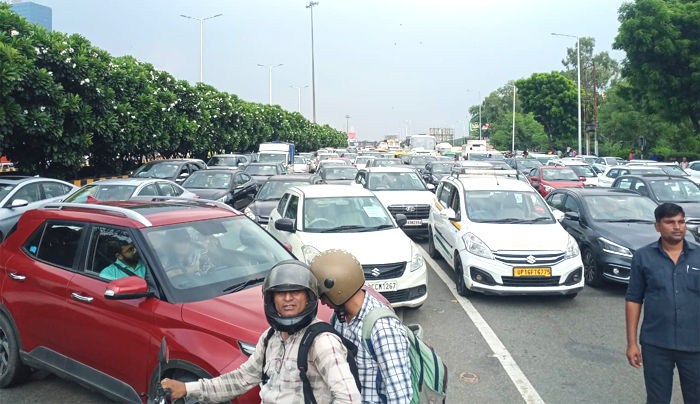 Road jam due to trade show