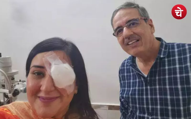 BJP उम्मीदवार बांसुरी स्वराज हुई घायल, पट्टी बांध पहुंची मां के मंदिर