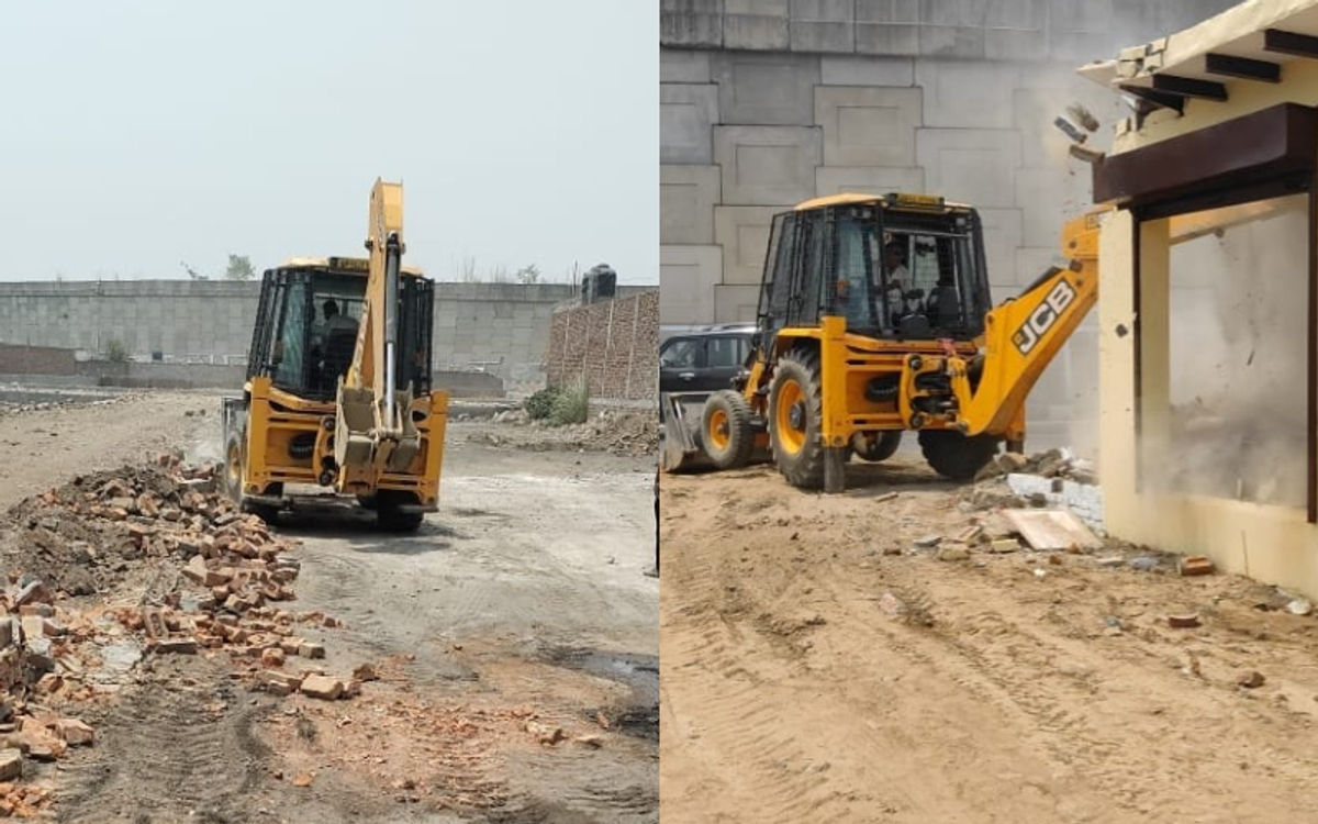 खूब चला बाबा का बुलडोजर अतिक्रमण मुक्त कराई जमीन
