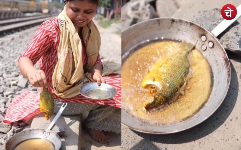 चिलचिलाती गर्मी में गर्म किया तेल और तल दी मछली, हैरान कर रहा वीडियो