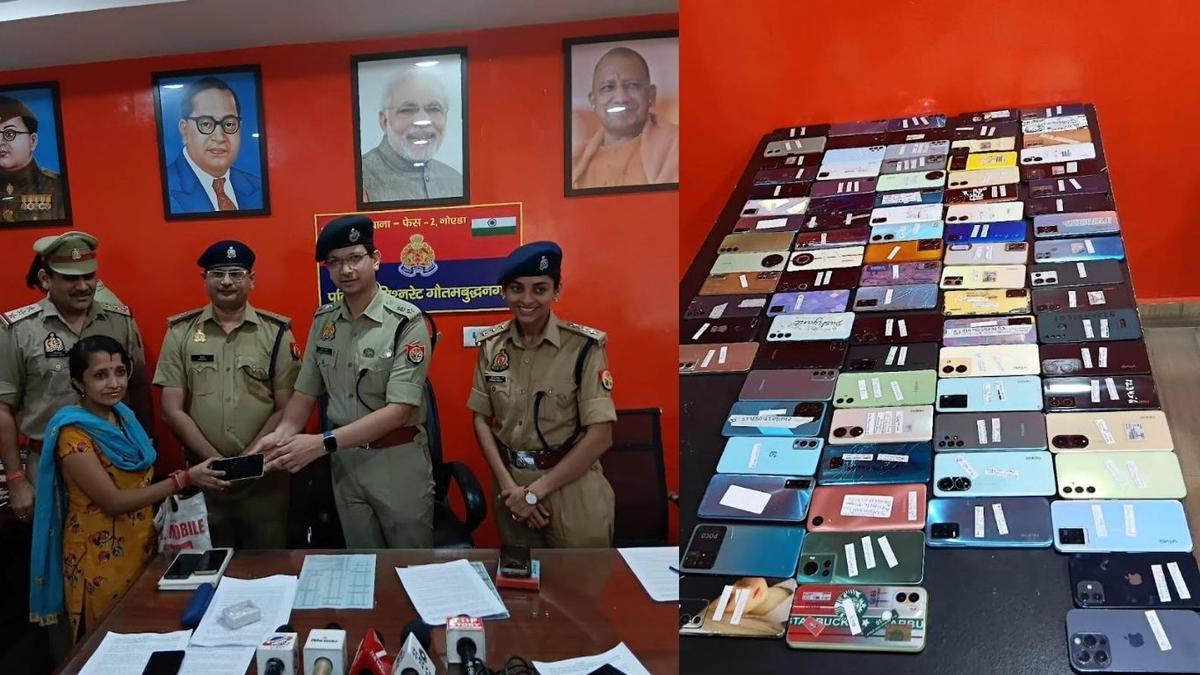 खोया हुआ फोन पाकर खिले चेहरे, सौ स्मार्ट फोन पुलिस ने खोजे