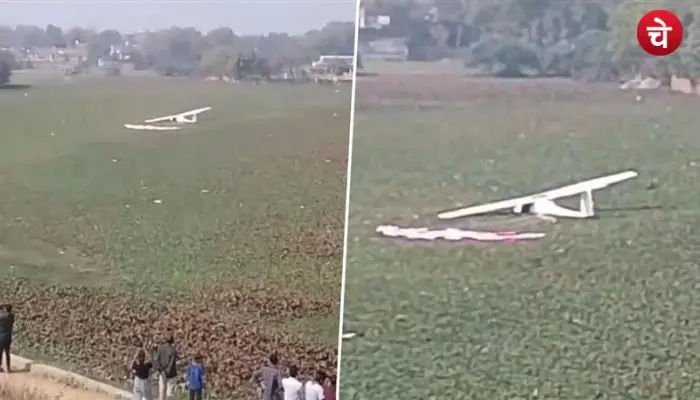 उत्तर प्रदेश में वायुसेना का प्रशिक्षण विमान तालाब में गिरा, पायलटों की जान बची