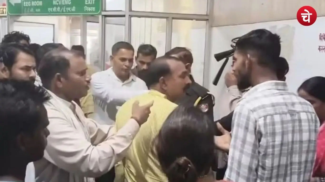 Police investigating the case after apprehending a suspect at Saifai Medical University