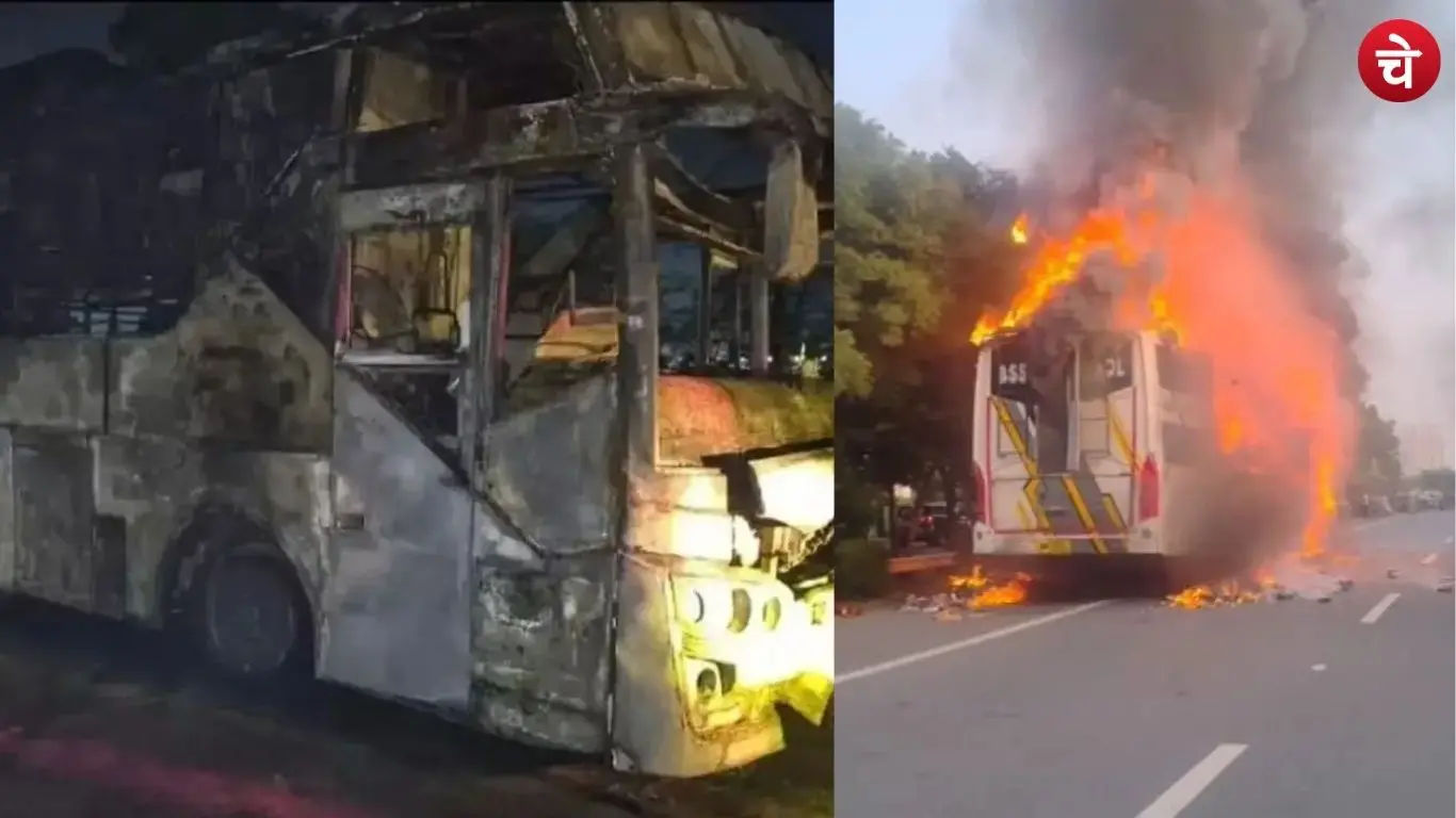 Sleeper buses engulfed in fire