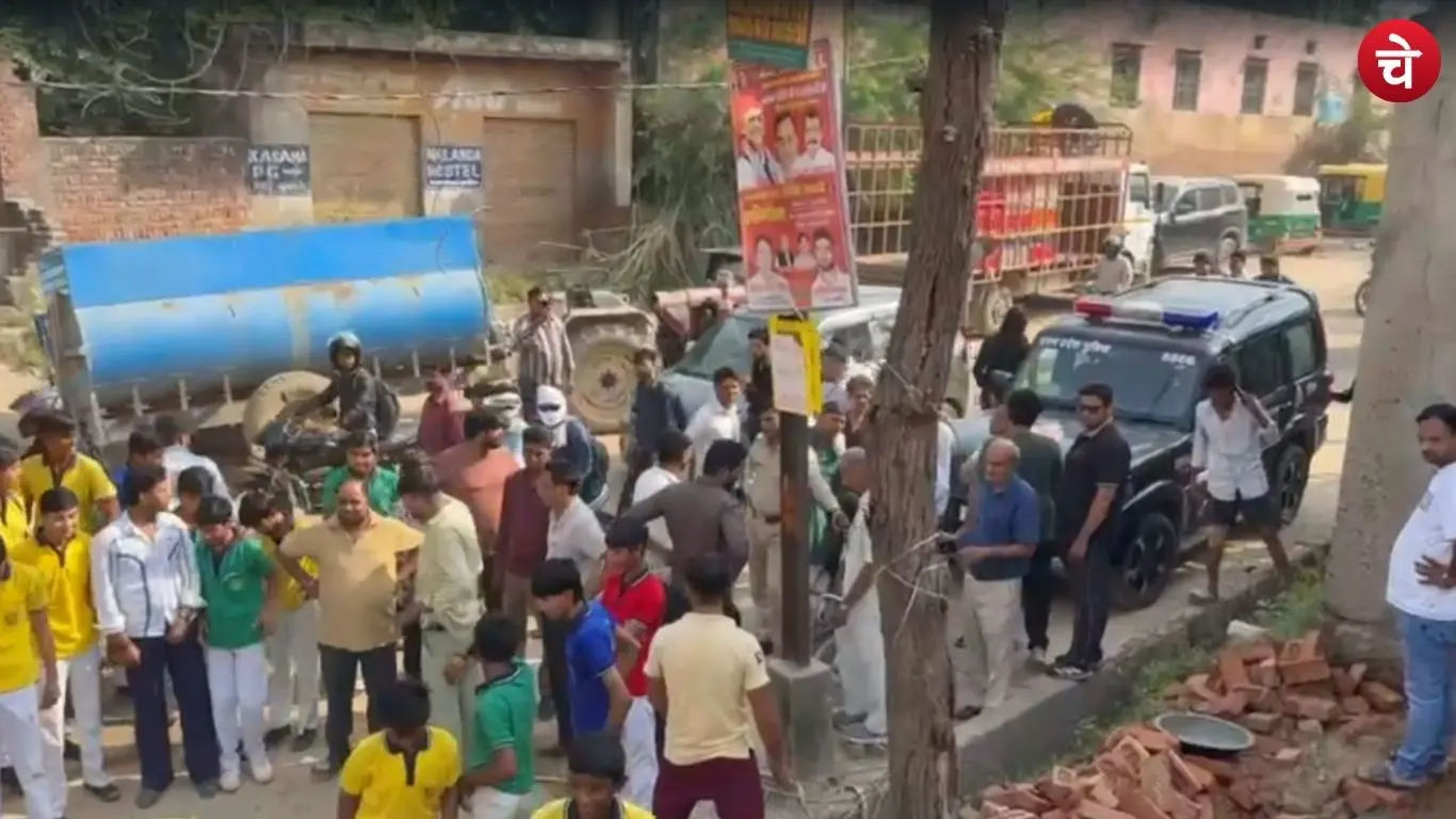 The broken boundary wall of Bihari Lal Inter College in Dankaur