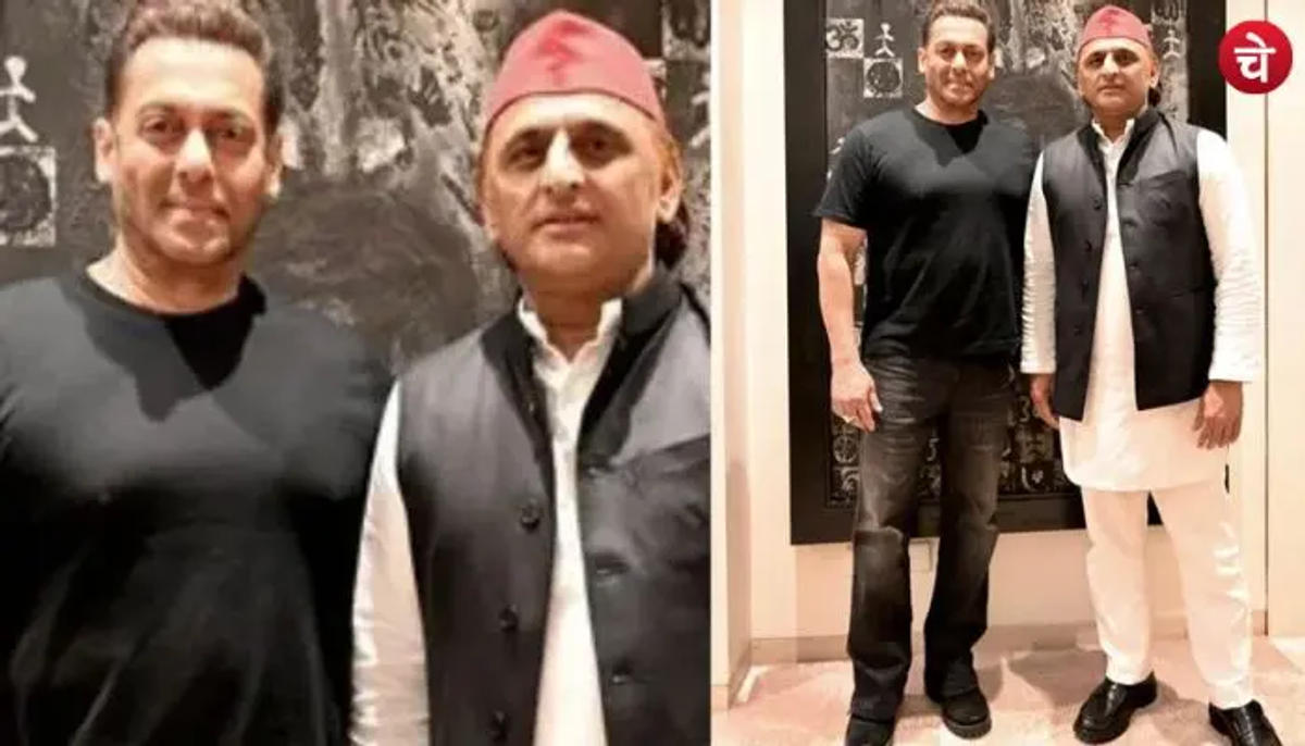 मुंबई में अखिलेश यादव ने की सलमान खान से मुलाकात, वायरल हुई तस्वीर