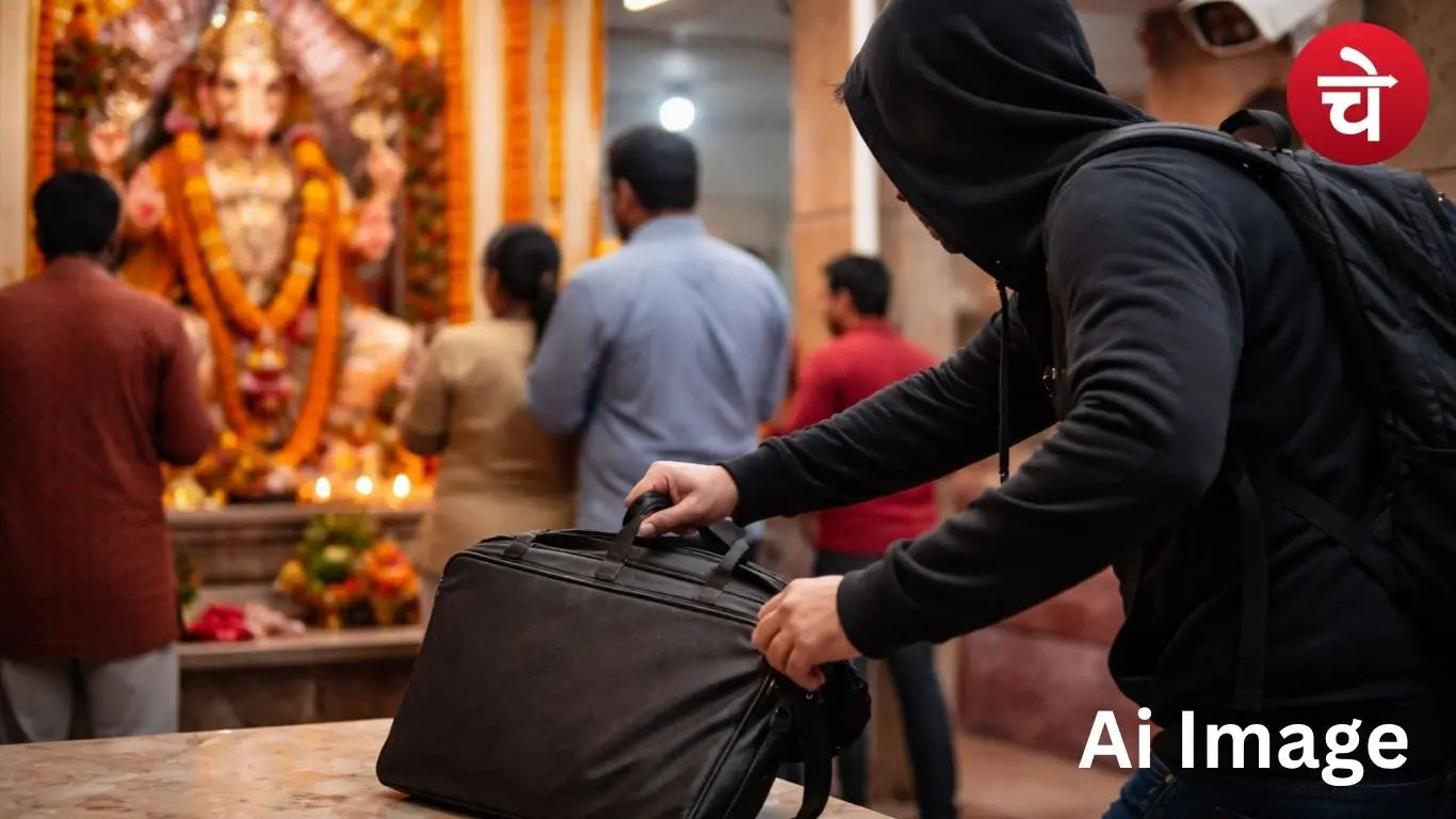 मंदिर में बैग चोरी
