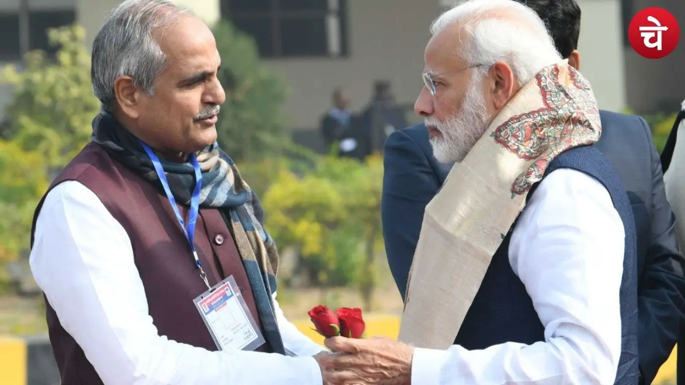 Nagendra Nath Tripathi with PM Modi