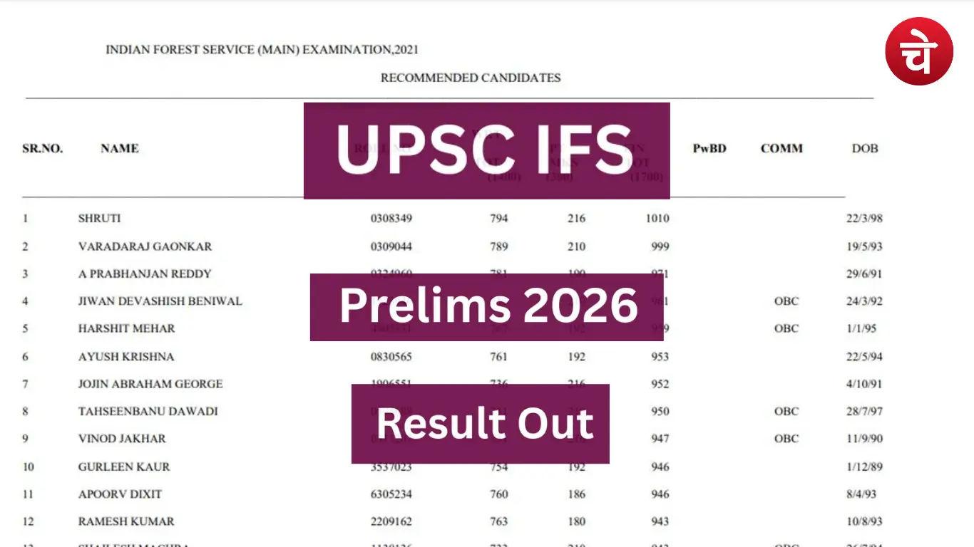 UPSC IFS Result 2026 Out