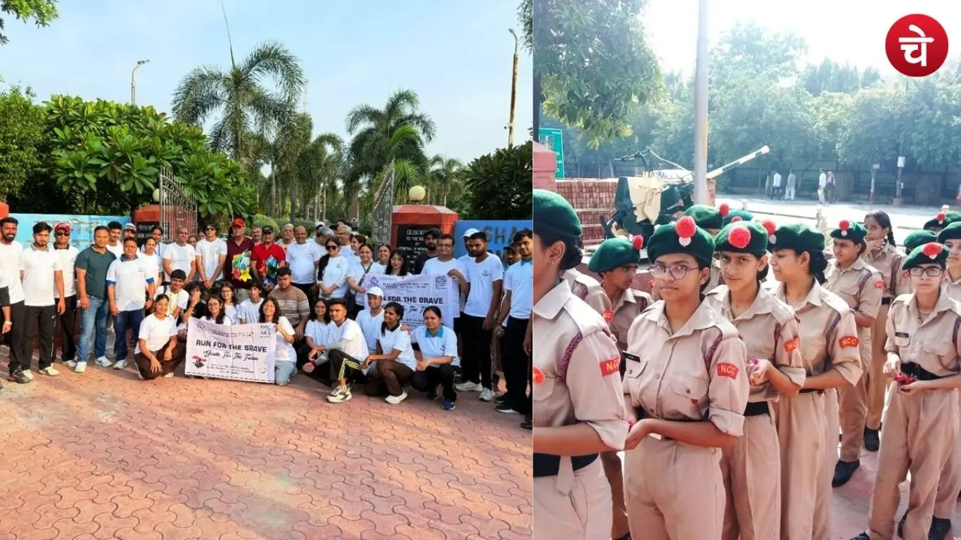 Students paying tribute to brave sons of nation