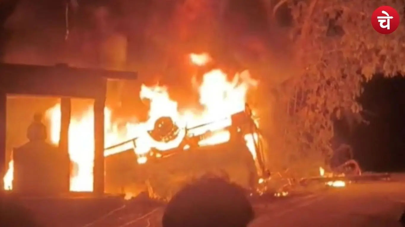 Petrol tanker turns into ball of fire
