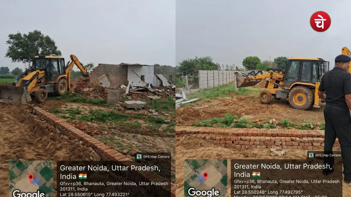 Bulldozer used against illegal construction in Bhanauta