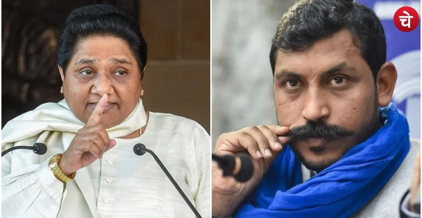 File photo of Mayawati and Chandrashekhar Azad
