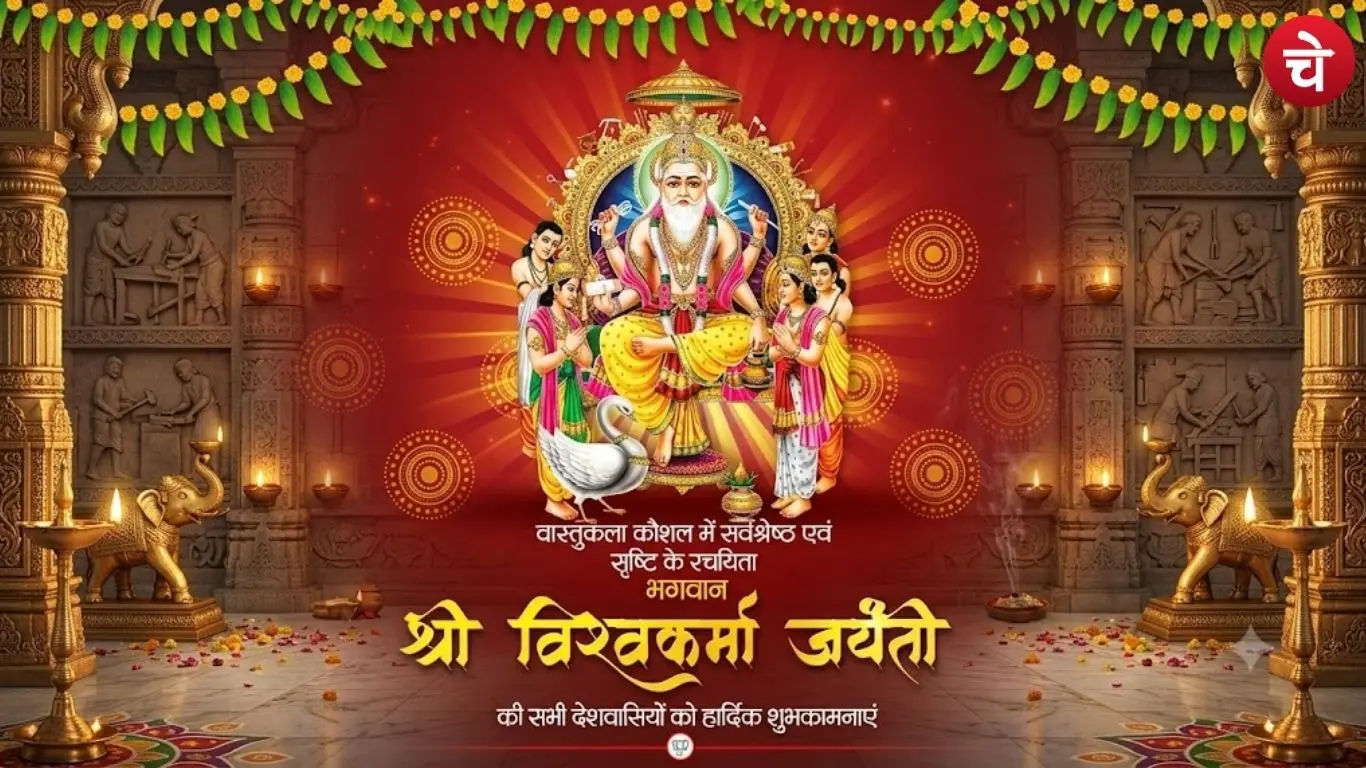 Grand poster for Lord Vishwakarma Jayanti