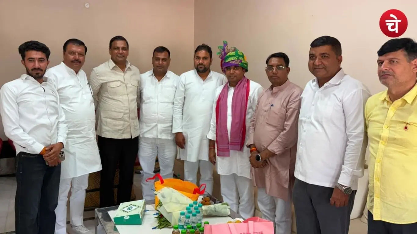 Party workers and office-bearers welcoming and honoring the newly appointed SP District President, Indar Pradhan