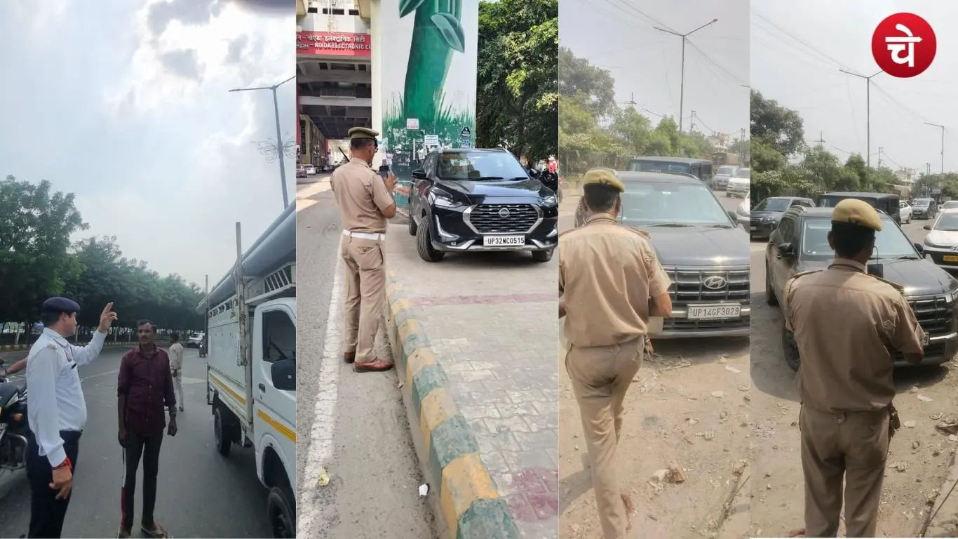 Police take strict action against traffic violators in Noida