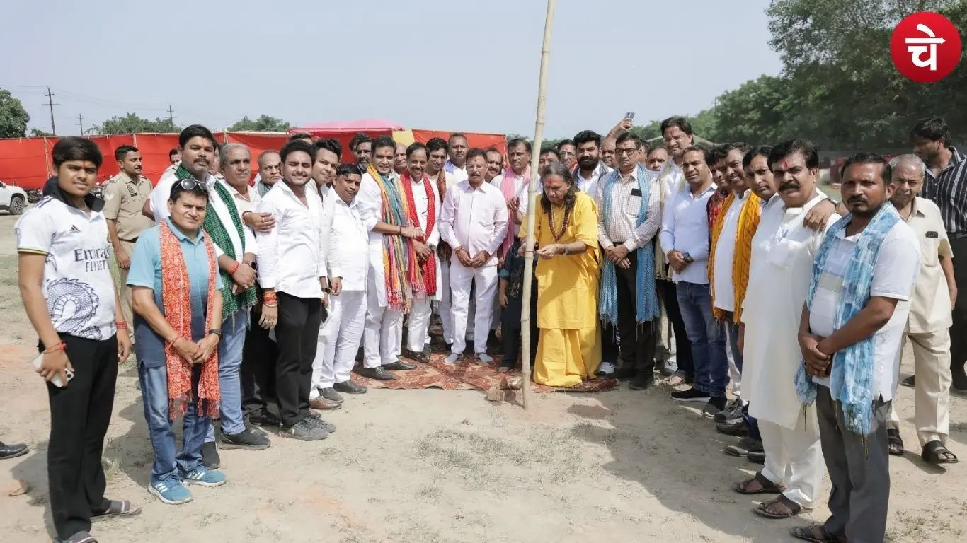Preparations for Ramlila kicked off in Noida Sector-46 with a Bhoomi Pujan and flag-hoisting MLA Pankaj Singh was present