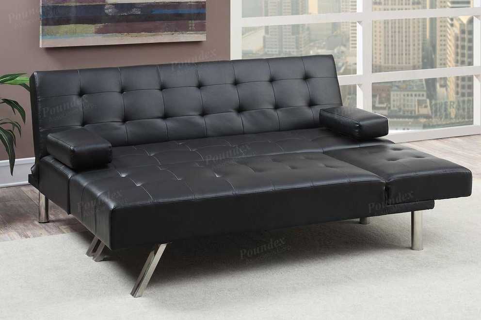 dobson black leather modern sectional sofa