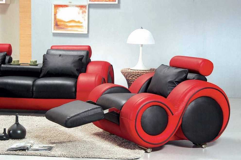15 Photos Black and Red Sofa Sets