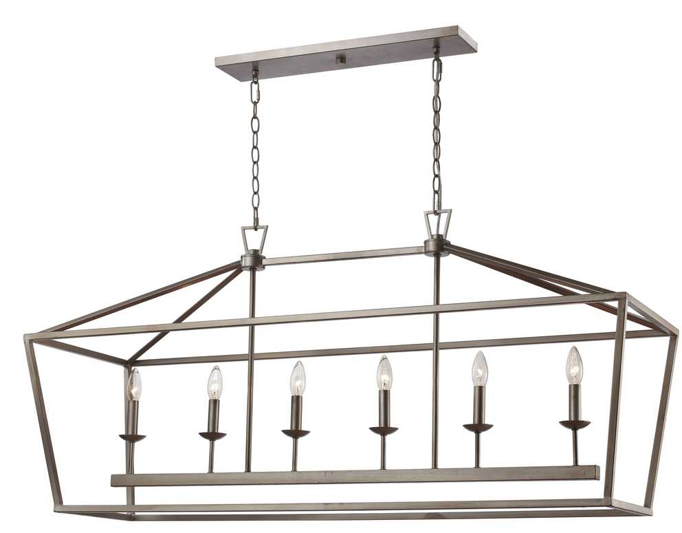 carmen 6 light kitchen island linear pendant