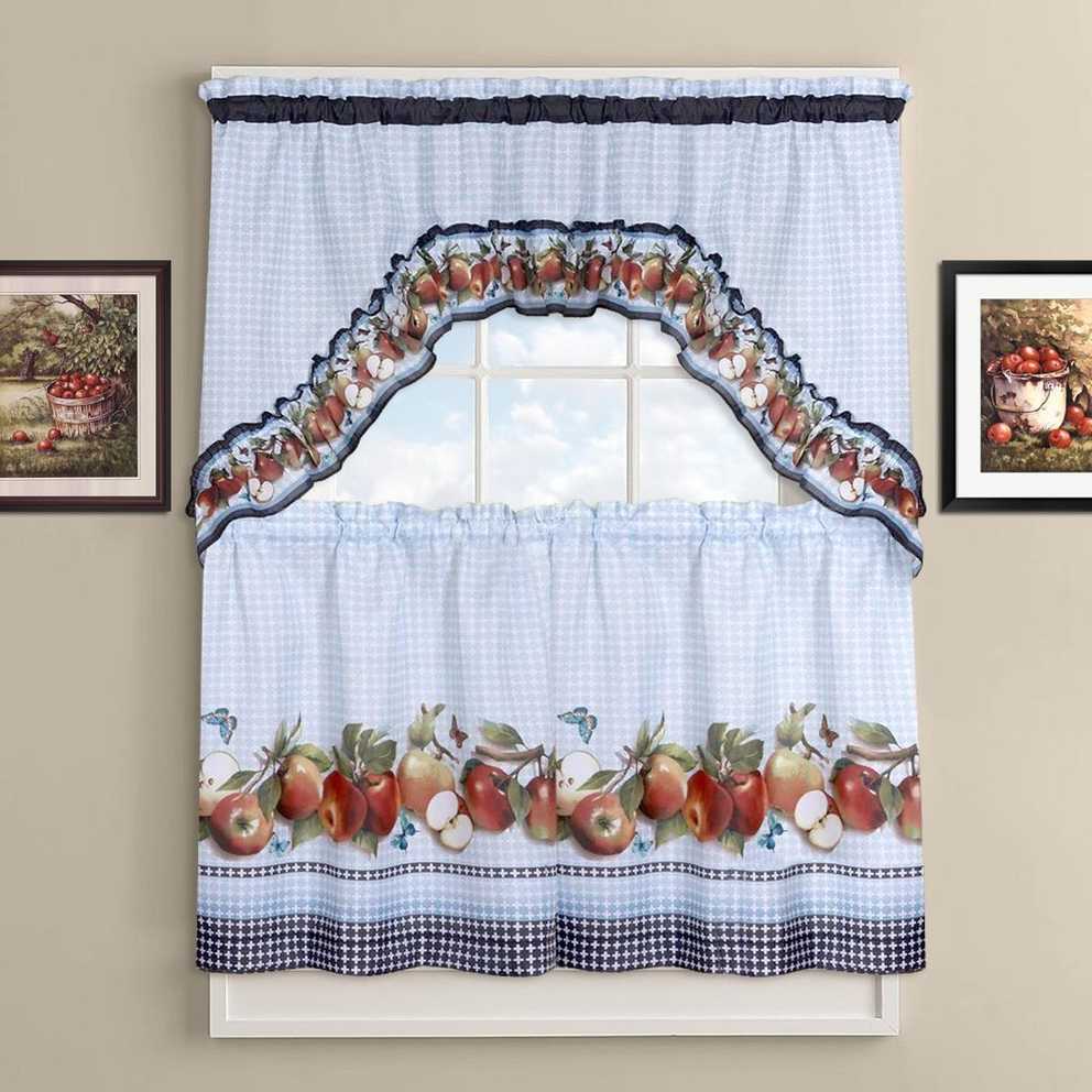 Featured Image of Delicious Apples Kitchen Curtain Tier And Valance Sets