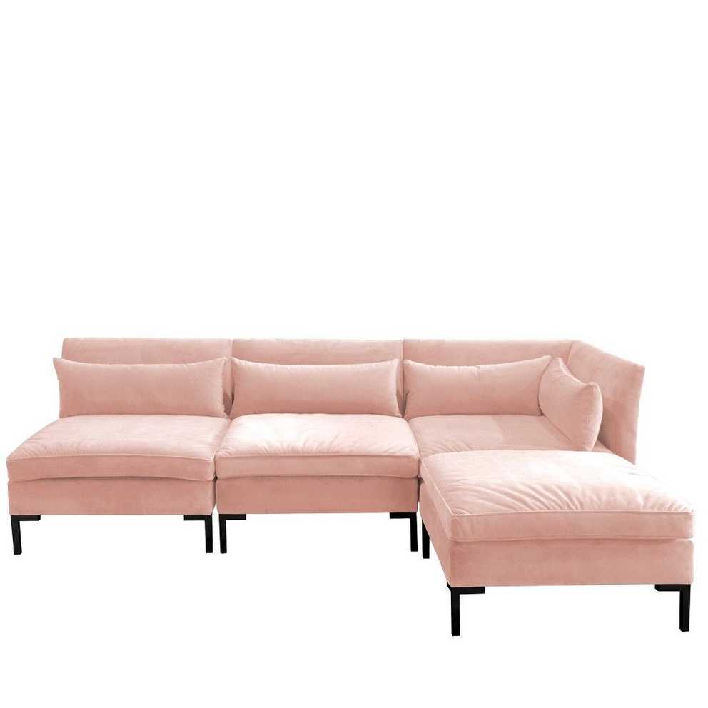 Featured Image of 4pc Alexis Sectional Sofas With Silver Metal Y Legs