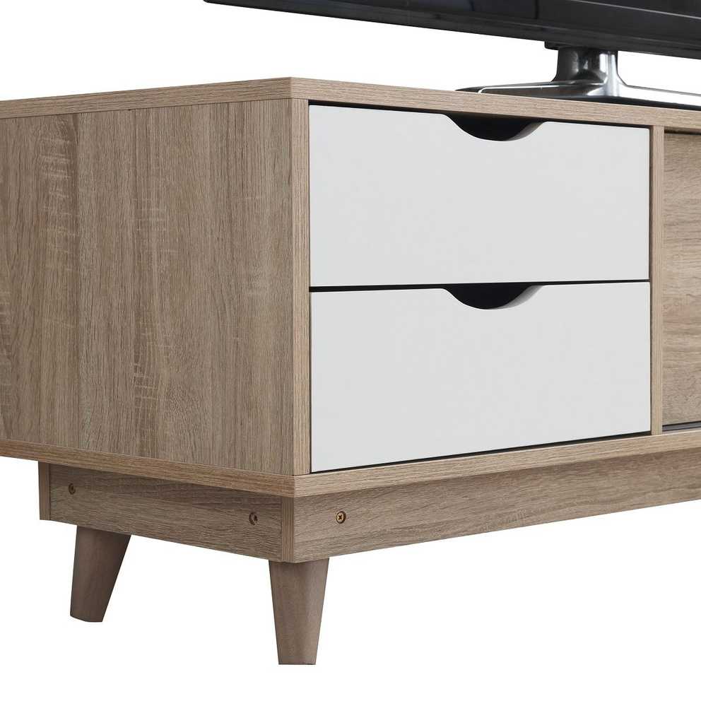 Alford Scandinavian Tv Unit Sonoma Oak & White – Y1 Furniture In Emmett Sonoma Tv Stands With Coffee Table With Metal Frame (Photo 5 of 15)