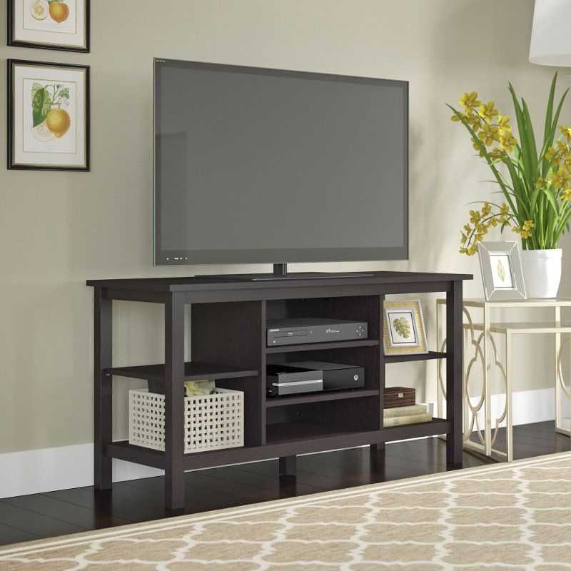 Espresso Brown Oak Modern 55 Inch Tv Stand – Broadview In Tv Stands For 55 Inch Tv (Photo 5 of 15)